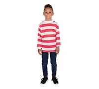 Bristol Novelty CC966 Red/White Striped Top Childs (L) Costume, Boys, Girls, 8-10 Years Old Halloween