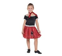 Bristol Novelty CF091 Rock N Roll Dress Sequin Red 116cm, Childs Halloween Halloween