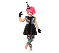 Bristol Novelty CF221S Clown Girl (Quarter Sawn) S Costume, Multi-Colour, 4-6 Years Old Halloween, World Book Day
