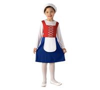 Girls Tudor Girl Costume Book Week Fancy Dress Kids Poor Victorian Maid Outfit