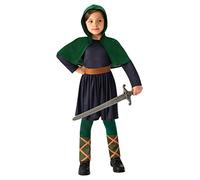 Bristol Novelty CF231L Saxon Girl (BN Original) Large, Green, Blue, Age 8-10 Years Old Halloween Halloween