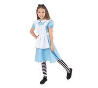 Bristol Novelty CF234S Traditional Alice Costume, Girls, Blue, White, Age 4-6 Years Old Halloween Halloween