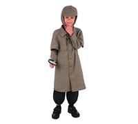 Bristol Novelty CF240S Detective Boy Long Costume, Brown, Age 4-6 Years Old Halloween, World Book Day