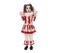 Bristol Novelty CF245M Carnevil Clown (Girl) Medium Costume, Beige, Red, Age 6-8 Years Old Halloween Halloween