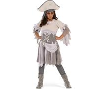 Bristol Novelty Childrens Girls Ghostly Pirate Costume - Black/White/Grey - S - Black/White/Grey