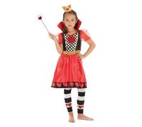Bristol Novelty Childrens/Girls Queen Of Hearts Costume - Red/Black/White - S - Red/Black/White