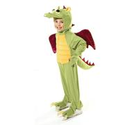 Bristol Novelty Childrens/Kids Dragon Costume - Green/Yellow/Red - L - Green/Yellow/Red