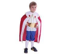 Bristol Novelty Childrens/Kids King Robe And Shorts Costume - Red/White/Blue/Gold - One Size - Red/White/Blue/Gold