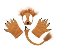 Bristol Novelty Childrens/Kids Lion Mask Tail And Paws Costume Accessories Set - Brown - Brown - One Size