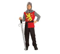 Bristol Novelty Childrens/Kids Medieval Lord Costume - Red/Silver/Black - L - Red/Silver/Black