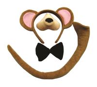 Bristol Novelty Childrens/Kids Monkey Ears Nose Tail And BowOne Size Brown/Black