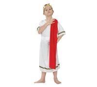 Bristol Novelty Childrens/Kids Roman Emperor Costume - White/Red/Gold - L - White/Red/Gold