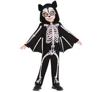 Bristol Novelty Childrens/Kids Skeleton Bat Costume (3 Years) (Black/White)