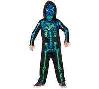 Bristol Novelty Childrens/Kids Skeleton Neon Costume5-6 Years Black/Green BN614