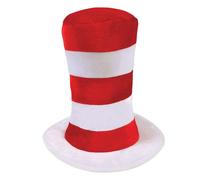 Bristol Novelty Childrens/Kids Tall Striped Top Hat - Red/White - One Size - Red/White
