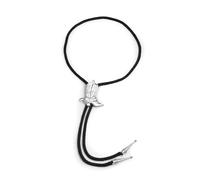 Bristol Novelty Cowboy Boot Bootlace Tie - Black/Silver - Black/Silver - One Size