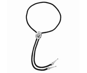 Bristol Novelty Cowboy Bootlace Bolo Tie - Black/Silver - One Size - Black/Silver