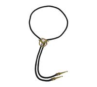 Bristol Novelty Cowboy Bootlace Tie - Black/Brass - Black/Brass - One Size