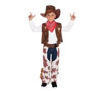 Bristol Novelty Cowboy Cow-Print Chaps Costume (L) Childs Age 7 - 9 Years Halloween Halloween