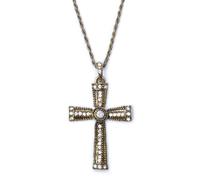 Bristol Novelty Diamante Jewelled Cross Necklace - Gold - One Size
