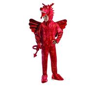 Bristol Novelty Dragon Costume, Red, Kids Fancy Dress Size Medium Age 6-8 Years Halloween