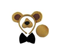 Bristol Novelty DS146 Bear Ears, Nose, Tail and Bow Tie Costume Set, Brown, One Size