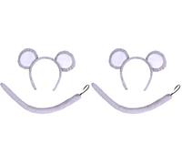 Bristol Novelty Costume Set DS157 – Mouse Ears and Tail, Unisex-Child, Grey, One Size