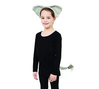 Bristol Novelty DS175 Children Costume | Elephant Set | White | Pack of 1 Ears and Tail, Unisex-Child, Grey, One Size