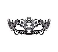 Bristol Novelty EM144 Filigree Cat Slimline Mask, Women, Black