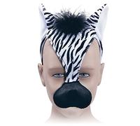 Bristol Novelty EM181 Zebra Mask and Sound on Headband, Unisex-Child, Multi-Colour, One Size