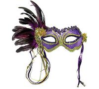 Enchanting Purple Feather Carnival Masquerade Mask
