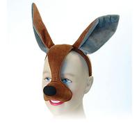 Bristol Novelty EM343 Kangaroo Mask with Sound Costume | 1 Piece | Brown and Silver | One Size - Adult Eye Headband, Unisex-Child, Multi-Colour