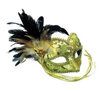 Bristol Novelty EM393 Mask with Braided Eye Pattern on Headband, Womens, Gold, One Size