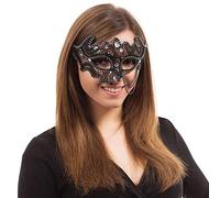 Bristol Novelty EM690 Decorative Mask | Black | Pack of 1 | 3/4 Eye Glasses Frame, Womens, One Size Halloween, World Book Day