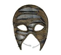 Bristol Novelty EM812 Gold and Black Ripped Look 3/4 Eye Mask, Adult