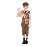 Bristol Novelty Evacuee Schoolboy Costume, Age 10-12 years old, Brown Halloween Halloween