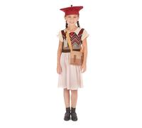 Bristol Novelty Evacuee Schoolgirl Costume, Age 8-10 years old, Multi- Colour Halloween, World Book Day