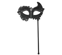 Bristol Novelty Eye Mask with Lace, PET, Polyester, Fabric, Acrylic Stone, Plastic Stick, Black, One Size