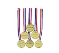 Bristol Novelty Fake Winner Medals (Pack Of 6) - Gold - One Size - Gold