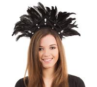 Bristol Novelty Feather Carnival Headdress / One Size Black BN1180