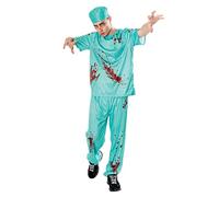 Bristol Novelty Forum Adult Bloody Doctor Costume, Size Medium,Blue Halloween Halloween