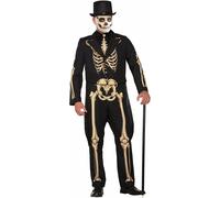 Bristol Novelty AC78255 Skeleton Formal Costume set | For Men | Black Suit, Extra Large