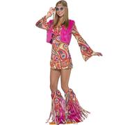 Bristol Novelty Forum Novelties 77053 Hippy Fur Rever Groovy Costume (UK 10-12)