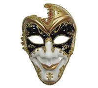 Adult Full Face Man Jester Mask Ventian Masquerade Halloween Fancy Dress Costume