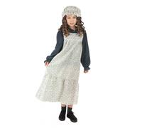 Bristol Novelty Girls Classic Victorian Costume - White/Navy - XL - White/Navy