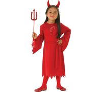 Bristol Novelty Girls Devil Costume - Red - 7-8 Years - Red