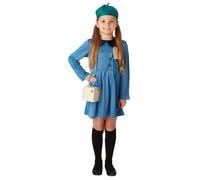 Bristol Novelty Girls Evacuee Costume - Blue - XL - Blue
