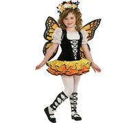 Bristol Novelty Girls Monarch Butterfly Costume - Yellow/Black/White - 5-6 Years - Yellow/Black/White