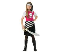Bristol Novelty Girls Pirate Costume - Pink/Black/White - 3-4 Years - Pink/Black/White