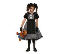 Bristol Novelty Girls Rag Doll Costume - Black/White - S - Black/White